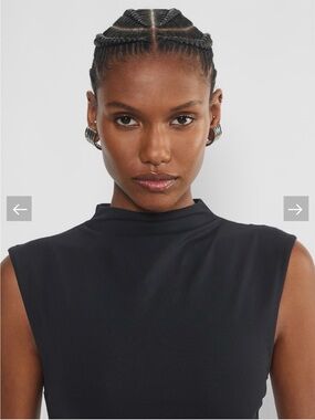Aritzia Black Sleeveless Mock Neck Bodysuit (No Logo)
